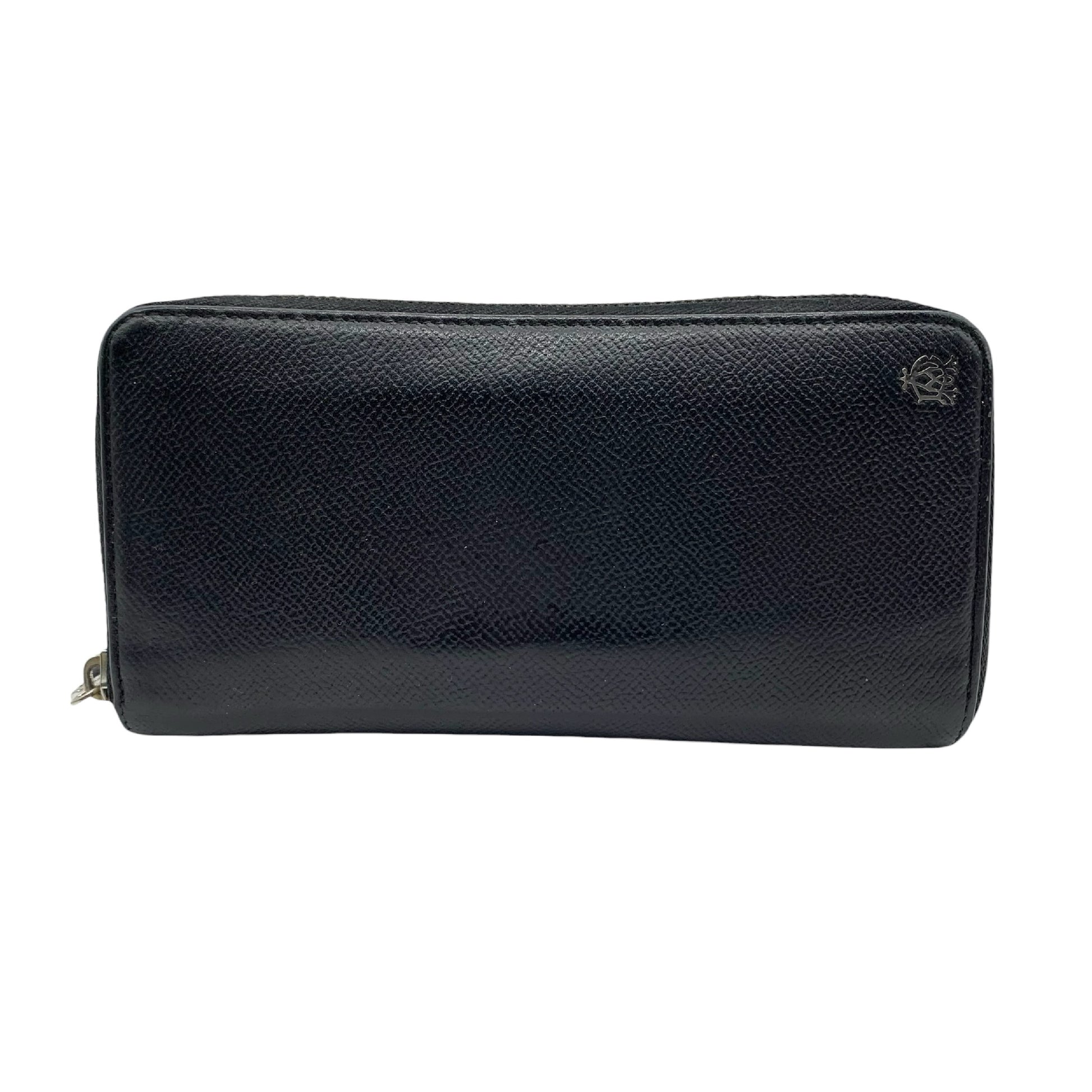 Dunhill round zipper leather wallet
