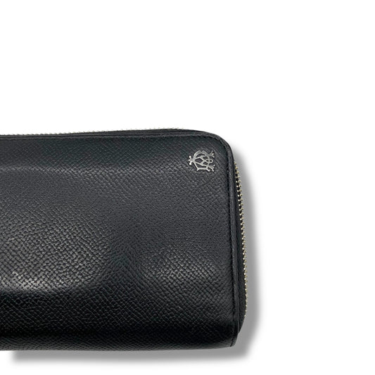 Dunhill round zipper leather wallet