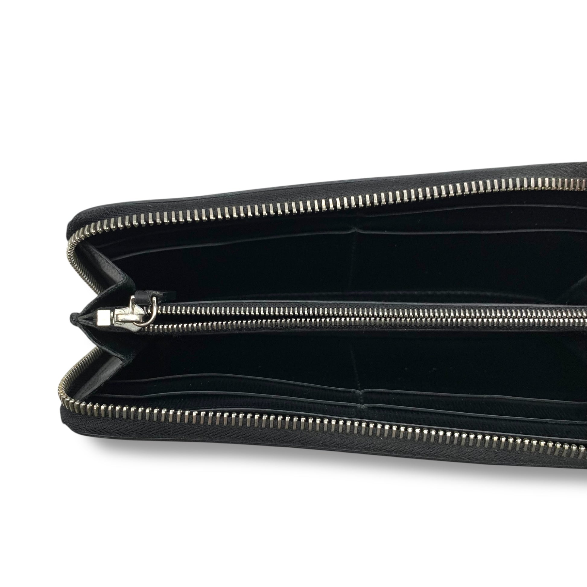 Dunhill round zipper leather wallet