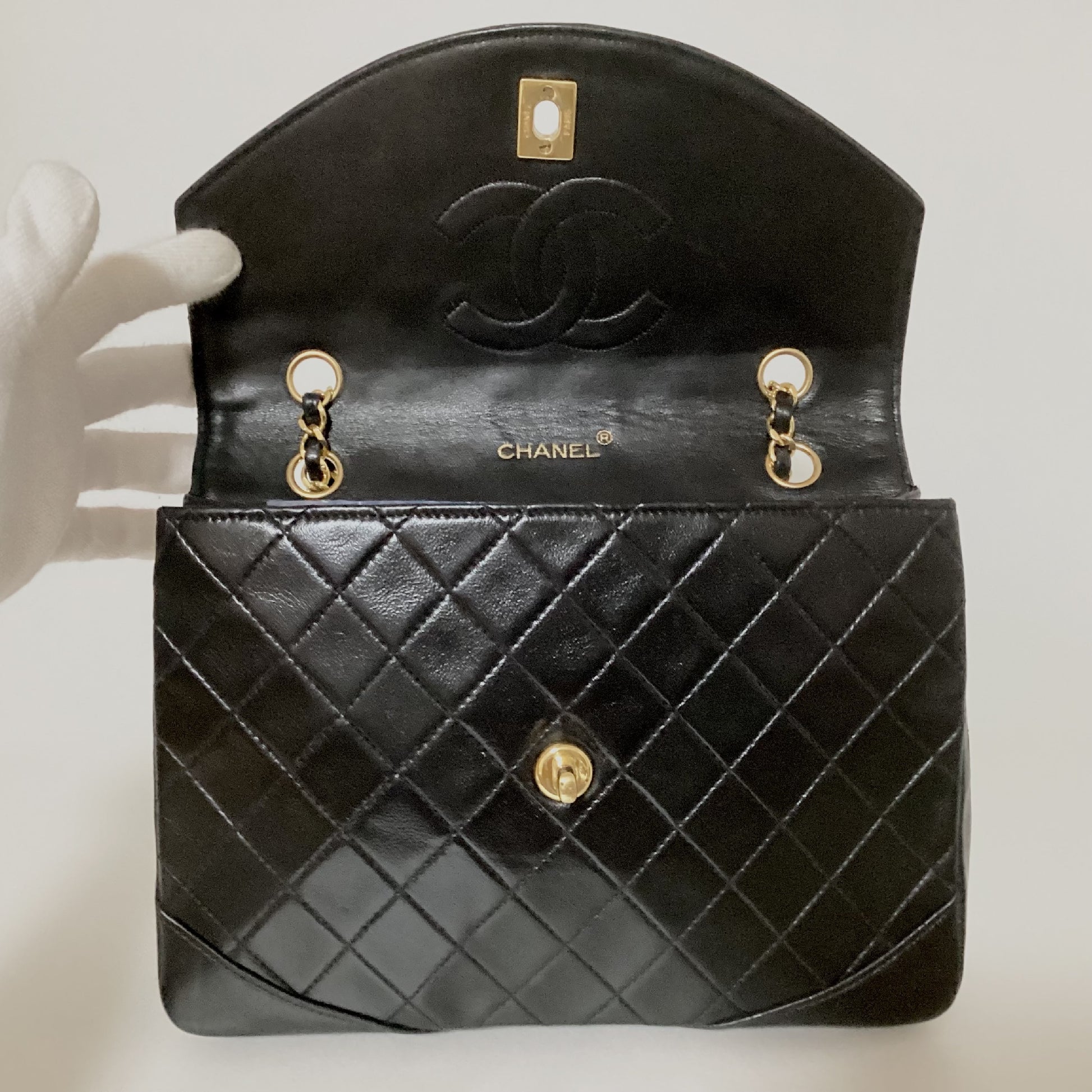 CHANEL Matelasse 24 S Round Flap Double Chain Shoulder Bag with Seal