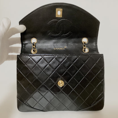 CHANEL Matelasse 24 S Round Flap Double Chain Shoulder Bag with Seal