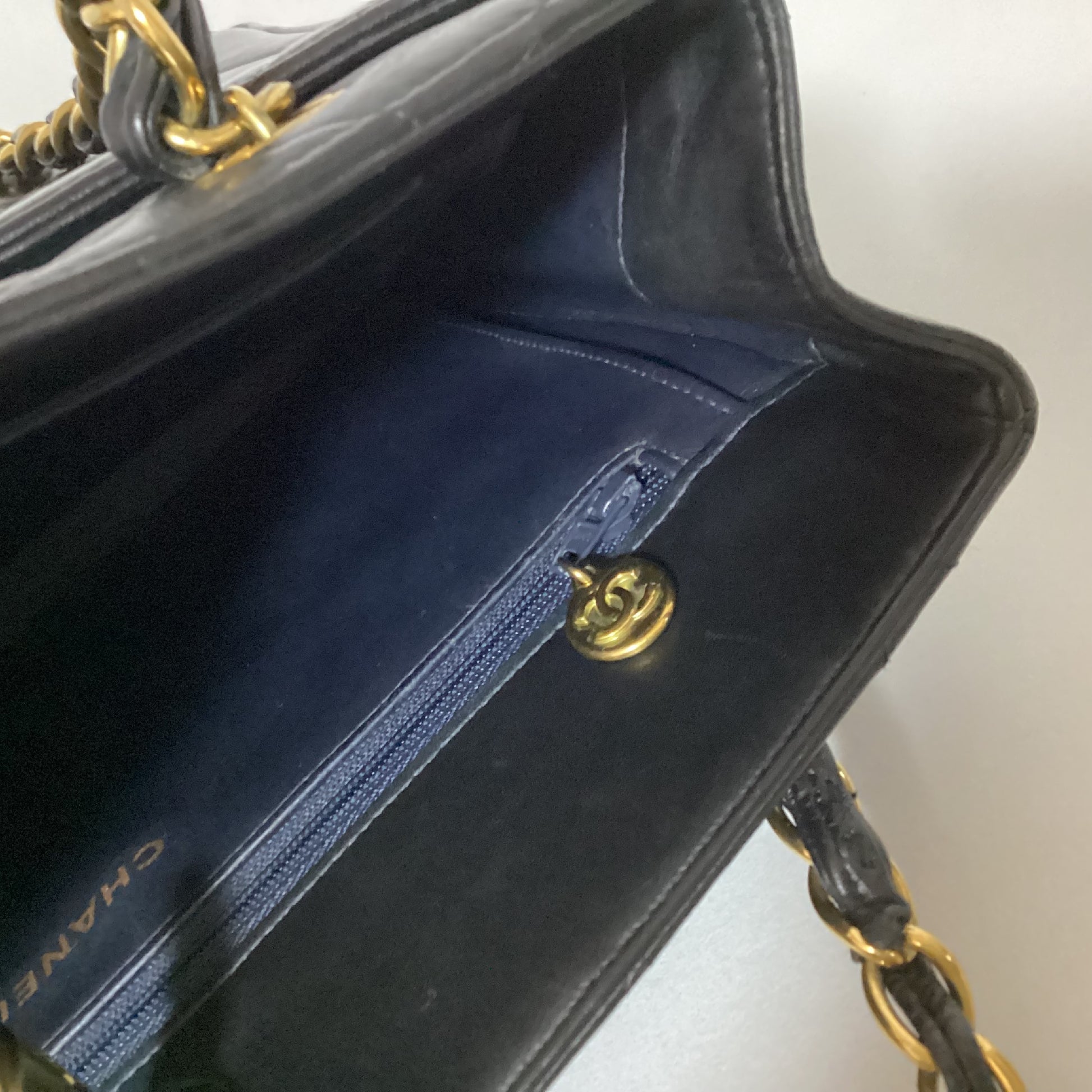 CHANEL Matelasse Chain Shoulder Bag, Lambskin, Deca Coco, with Seal
