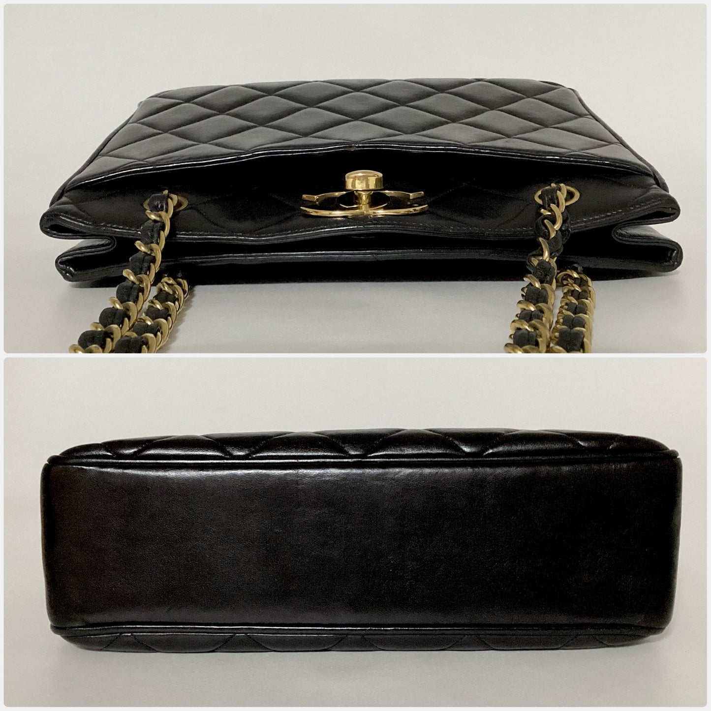 CHANEL Matelasse Chain Shoulder Bag, Lambskin, Deca Coco, with Seal