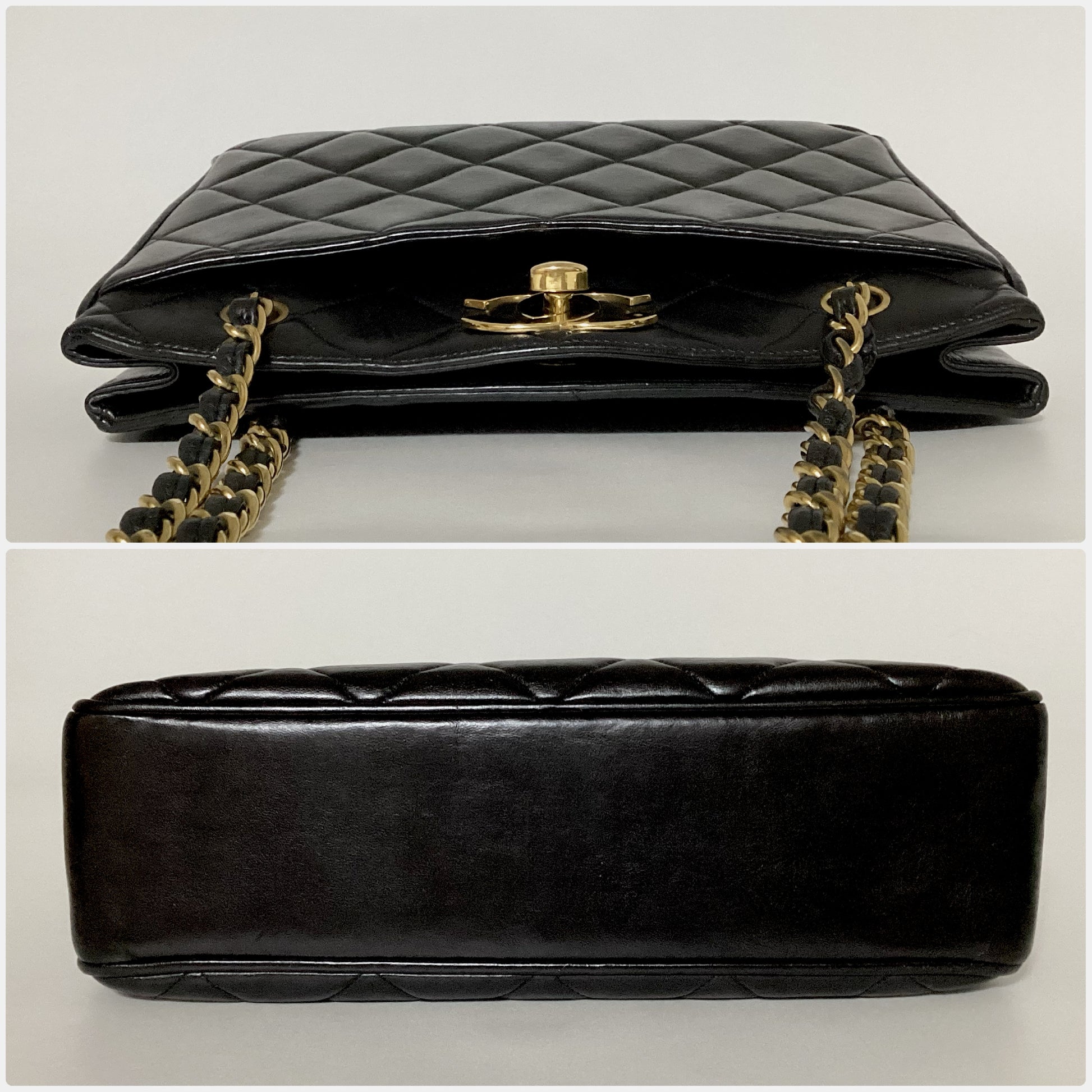 CHANEL Matelasse Chain Shoulder Bag, Lambskin, Deca Coco, with Seal