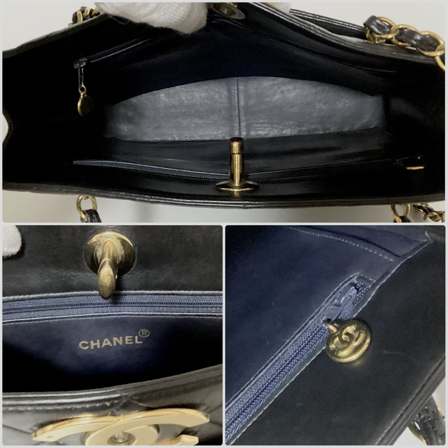 CHANEL Matelasse Chain Shoulder Bag, Lambskin, Deca Coco, with Seal