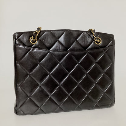 CHANEL Matelasse Chain Shoulder Bag, Lambskin, Deca Coco, with Seal
