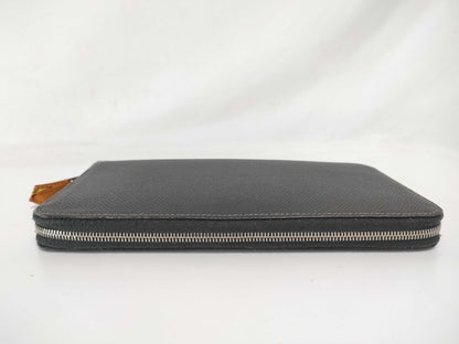 HERMES [Engraved] □P Azap Hermès Azap Long Epson Black Wallet