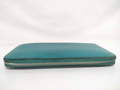 HERMES [Engraved] Unreadable Azap Hermes Azap Blue Wallet