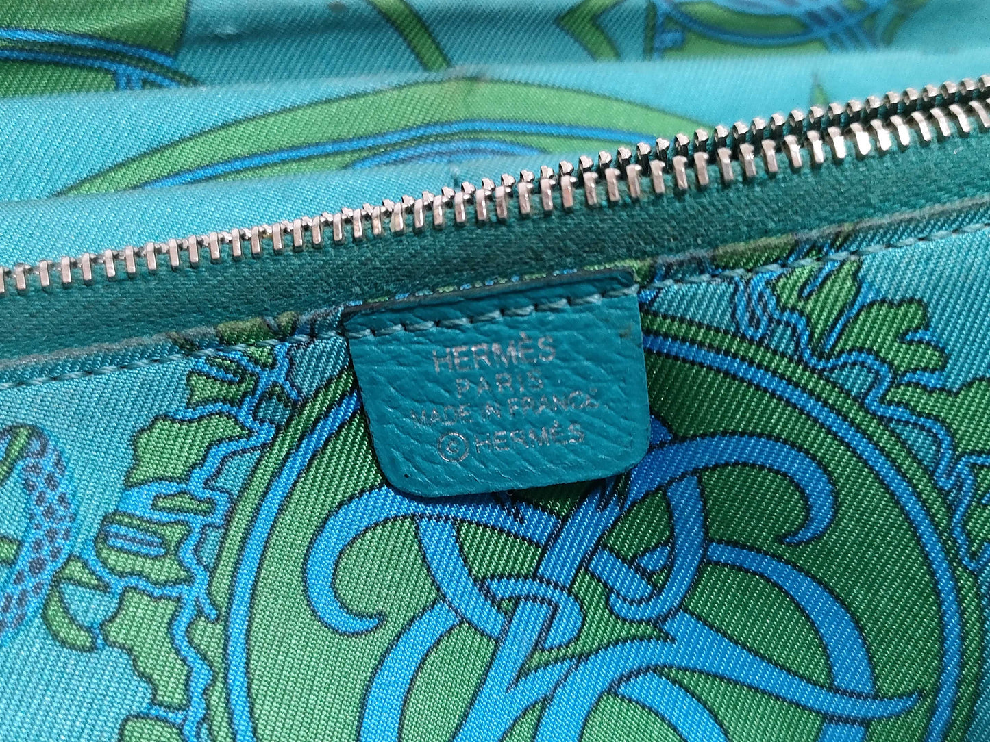 HERMES [Engraved] Unreadable Azap Hermes Azap Blue Wallet