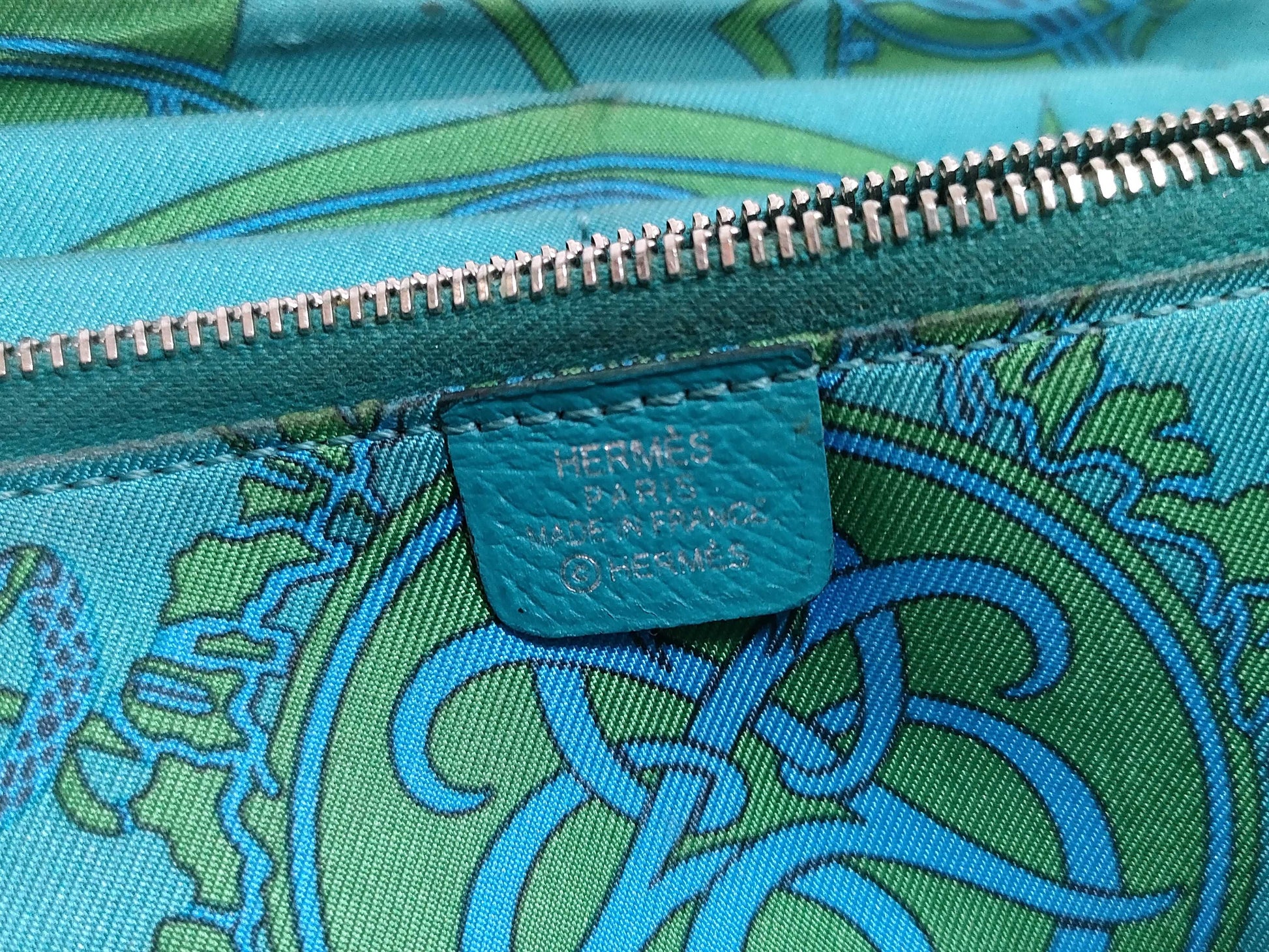 HERMES [Engraved] Unreadable Azap Hermes Azap Blue Wallet