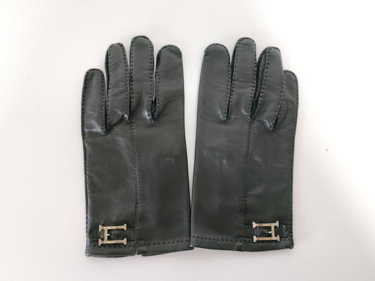 HERMES Leather Gloves Black Other Accessories