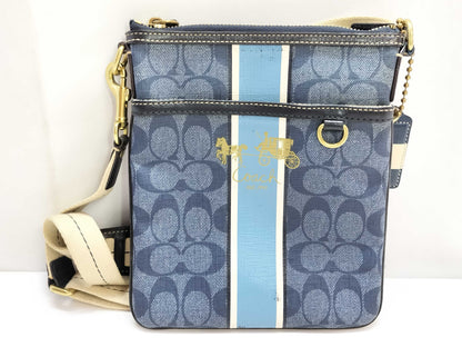 COACH Signature Coach Shoulder Bag Blue