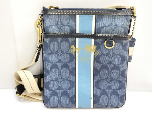 COACH Signature Coach Shoulder Bag Blue