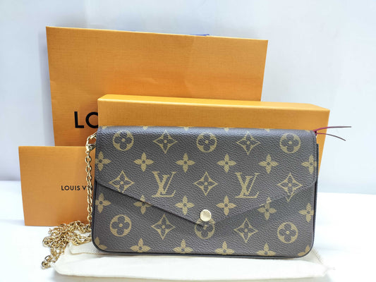 LOUIS VUITTON RFID Verified Monogram Louis Vuitton Pochette Felicie Shoulder Bag
