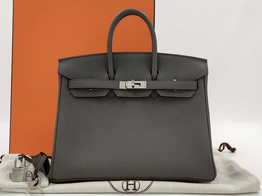 HERMES Birkin 25 Grimayer Silver Hardware Handbag