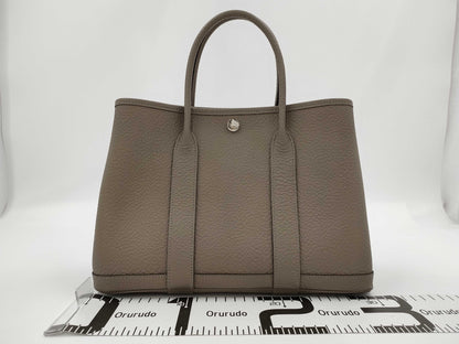 HERMES Garden Party 30 Vache Asphalt Tote Bag