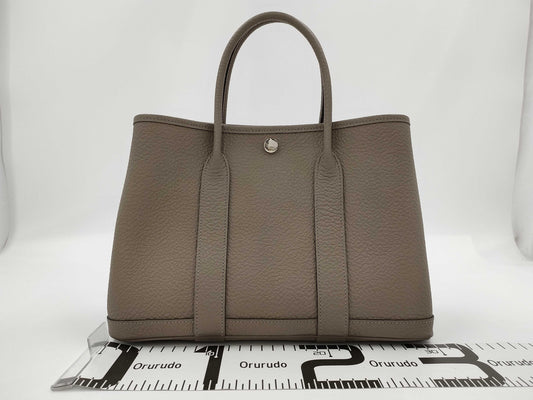 HERMES Garden Party 30 Vache Asphalt Tote Bag