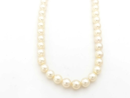 TASAKI Pearl Necklace, approx. 7.0-7.4mm diameter, 14K White Gold, 32.6g 