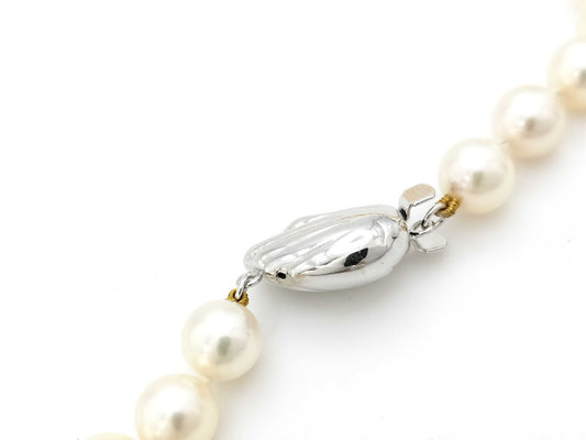 TASAKI Pearl Necklace, approx. 7.0-7.4mm diameter, 14K White Gold, 32.6g 