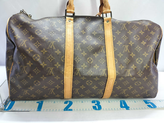 LOUIS VUITTON 853SD Monogram Louis Vuitton Keepall Boston Bag