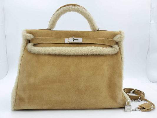 HERMES Kelly Plush 40 □O stamp 2011 Mouton handbag