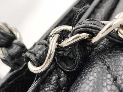 CHANEL Matelasse Chain Tote Bag in Caviar Leather, Black, 6159214