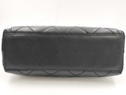 CHANEL Matelasse Chain Tote Bag in Caviar Leather, Black, 6159214