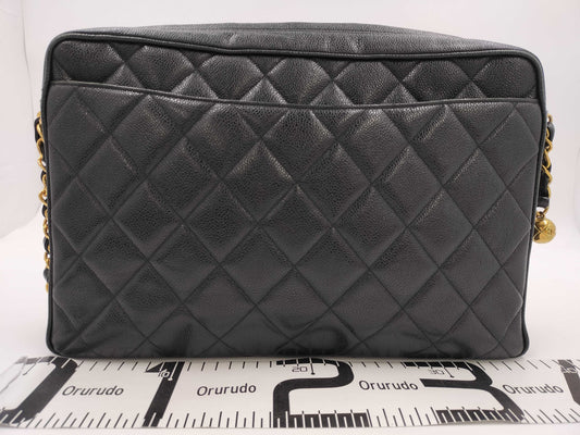CHANEL Matelasse Chain Shoulder Bag in Black Caviar Skin 3054997 Shoulder Bag