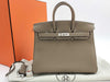 HERMES Birkin 25 Togo Etoupe Handbag with 2024 Engraving