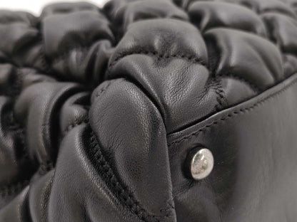 CHANEL Bubble Quilted Lambskin Black Chain Handbag 12905618 Handbag