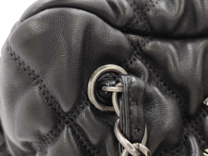CHANEL Bubble Quilted Lambskin Black Chain Handbag 12905618 Handbag
