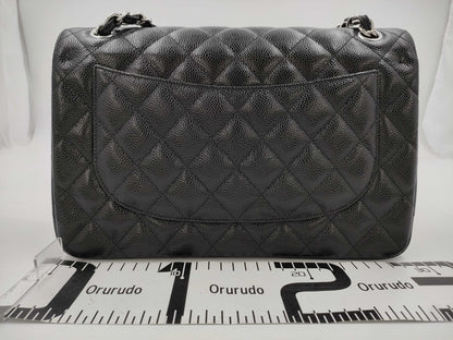CHANEL Deca Matelasse 30 Chain Shoulder Bag in Black Caviar Leather 