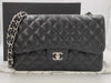 CHANEL Deca Matelasse 30 Chain Shoulder Bag in Black Caviar Leather 