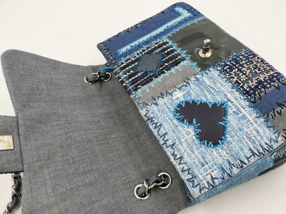 CHANEL Patchwork Matelasse Chain Shoulder Bag, Denim and Quilted, Blue, 20891711 Shoulder Bag