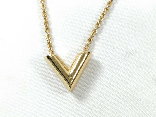 LOUIS VUITTON OB0271 RFID Unverifiable. Louis Vuitton M61083 Essential V OB0271 Necklace, GP Gold.