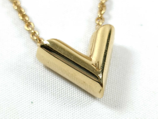 LOUIS VUITTON OB0271 RFID Unverifiable. Louis Vuitton M61083 Essential V OB0271 Necklace, GP Gold.