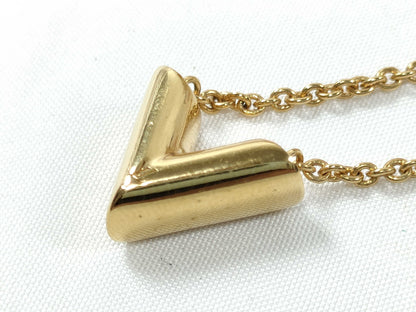 LOUIS VUITTON OB0271 RFID Unverifiable. Louis Vuitton M61083 Essential V OB0271 Necklace, GP Gold.