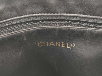 CHANEL Coco Mark Caviar Leather Chain Tote Bag in Black with Gold Hardware, Sticker Included, Card Not Included, Shoulder Bag
