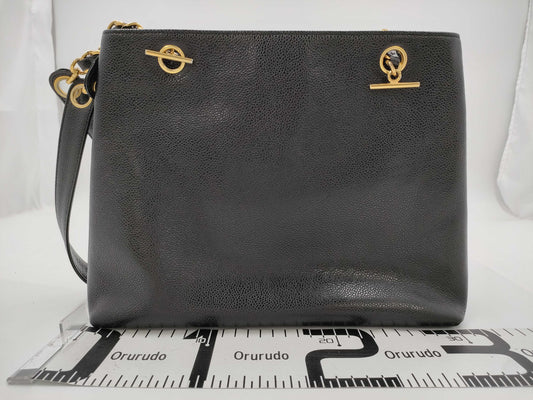 CHANEL Coco Mark Caviar Leather Chain Tote Bag in Black with Gold Hardware, Sticker Included, Card Not Included, Shoulder Bag