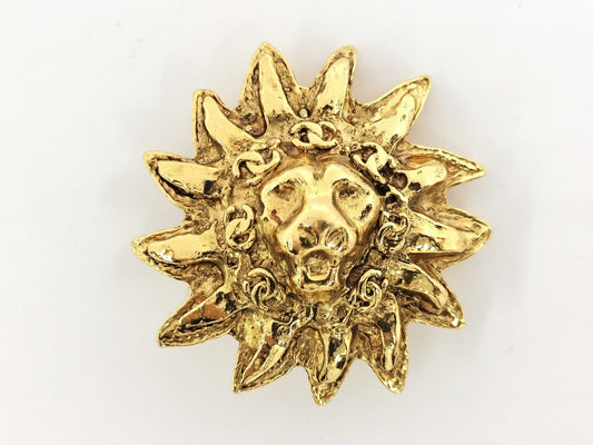 CHANEL Lion Coco Mark Earrings with Calluses, Single Earring