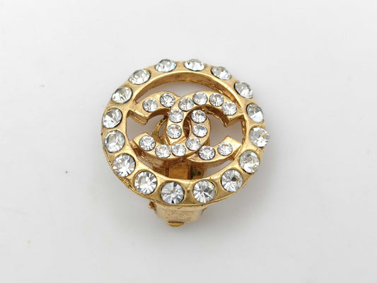 CHANEL Coco Mark Rhinestone Earrings with Calluses Single Earring