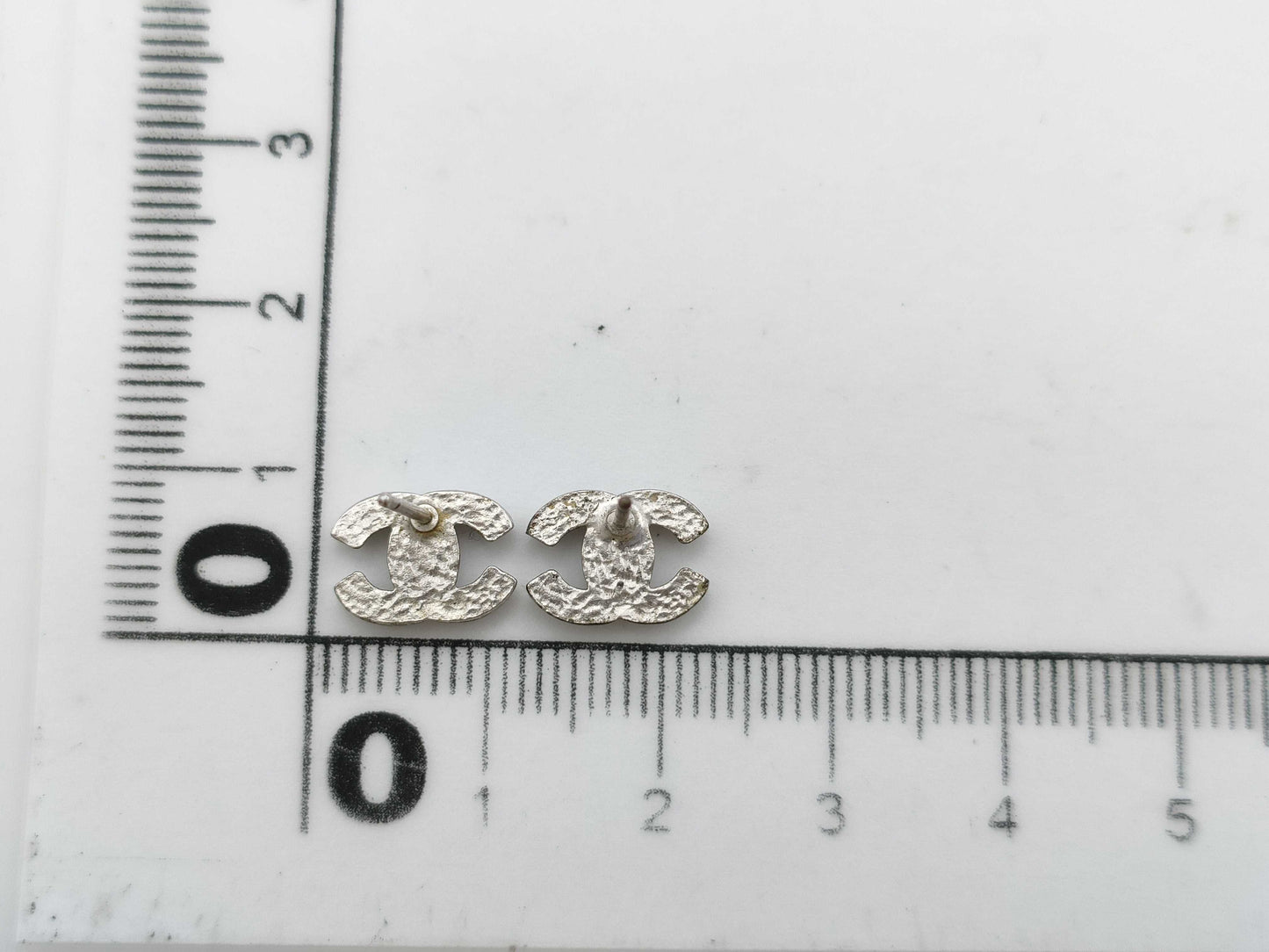 CHANEL 06P Coco Mark Earrings Black x Silver Earrings