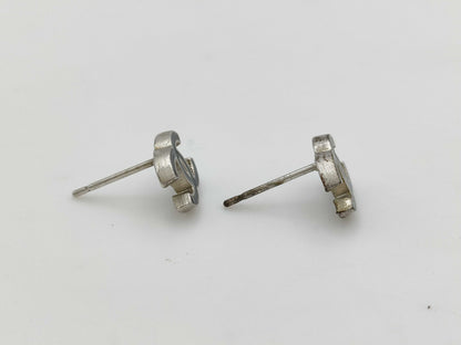 CHANEL 06P Coco Mark Earrings Black x Silver Earrings