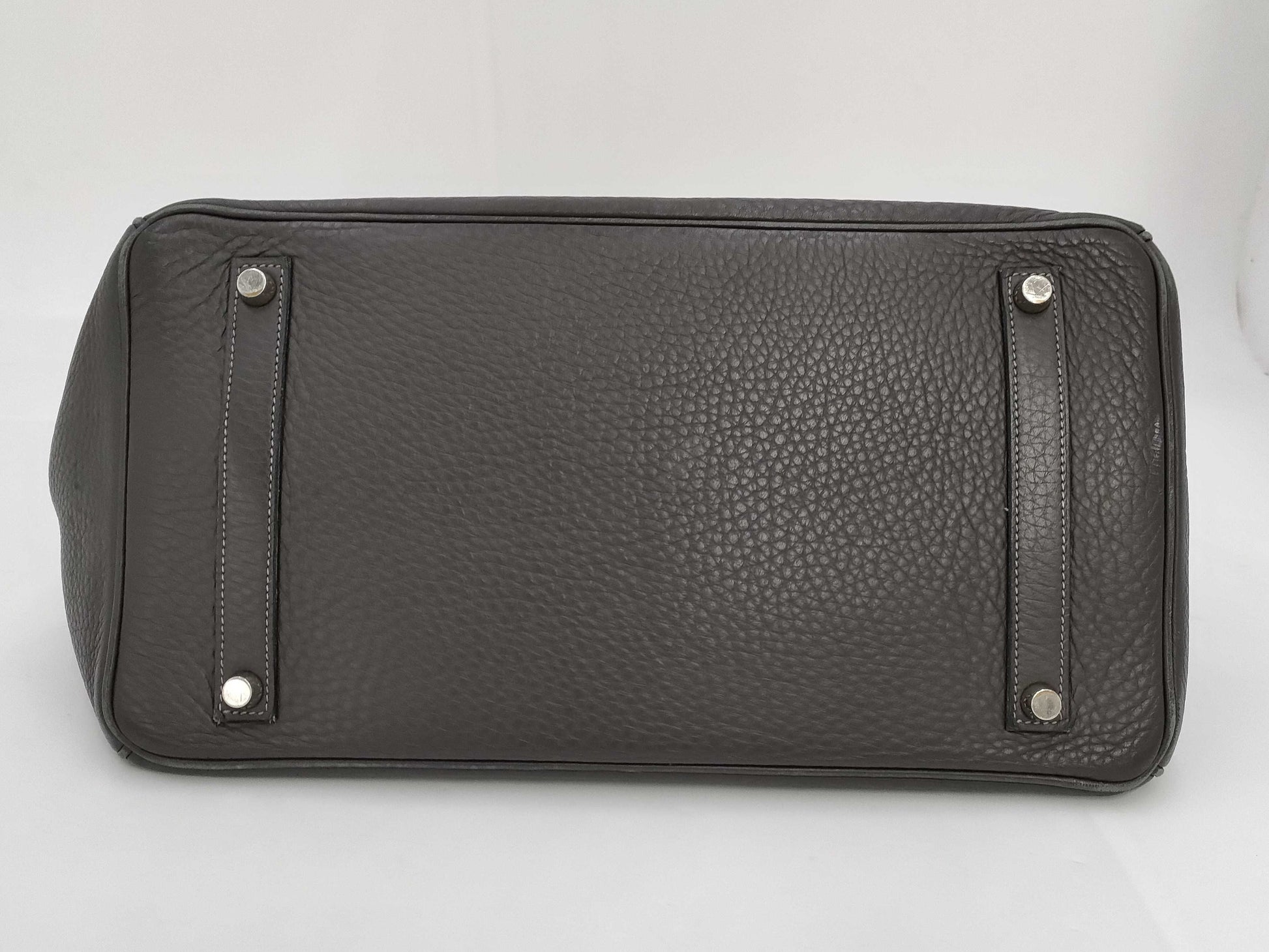 HERMES Birkin 35 □E Black/Gray Handbag