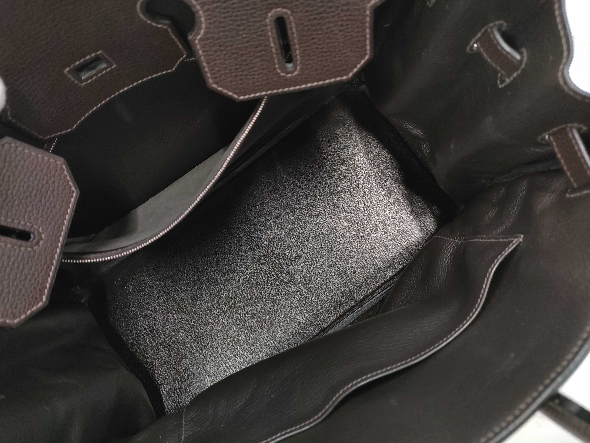 HERMES Birkin 35 □J Dark Brown Handbag
