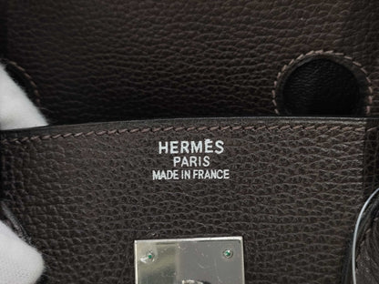 HERMES Birkin 35 □J Dark Brown Handbag