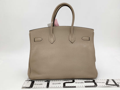 HERMES Birkin 35 □J Greige Handbag