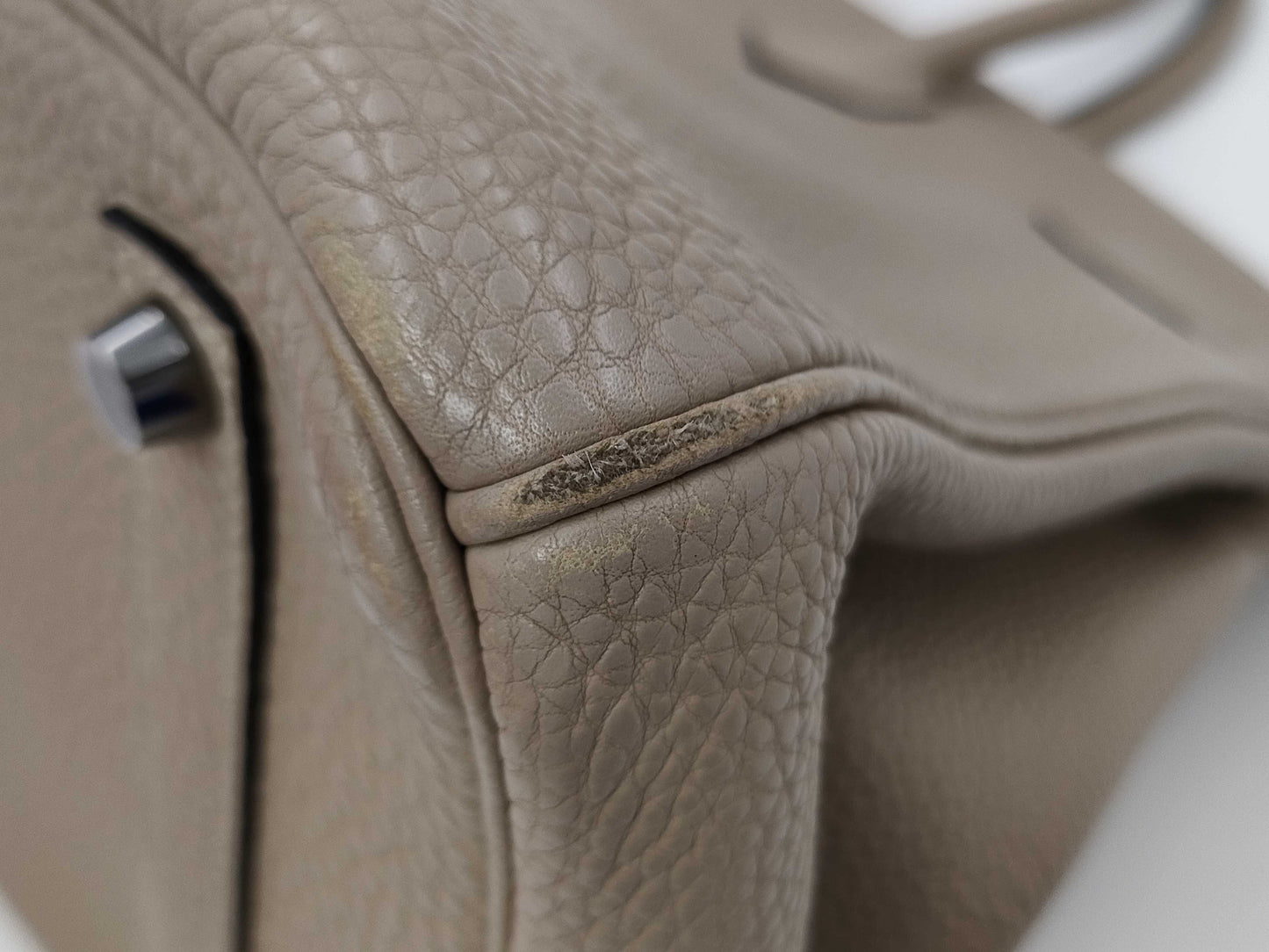 HERMES Birkin 35 □J Greige Handbag