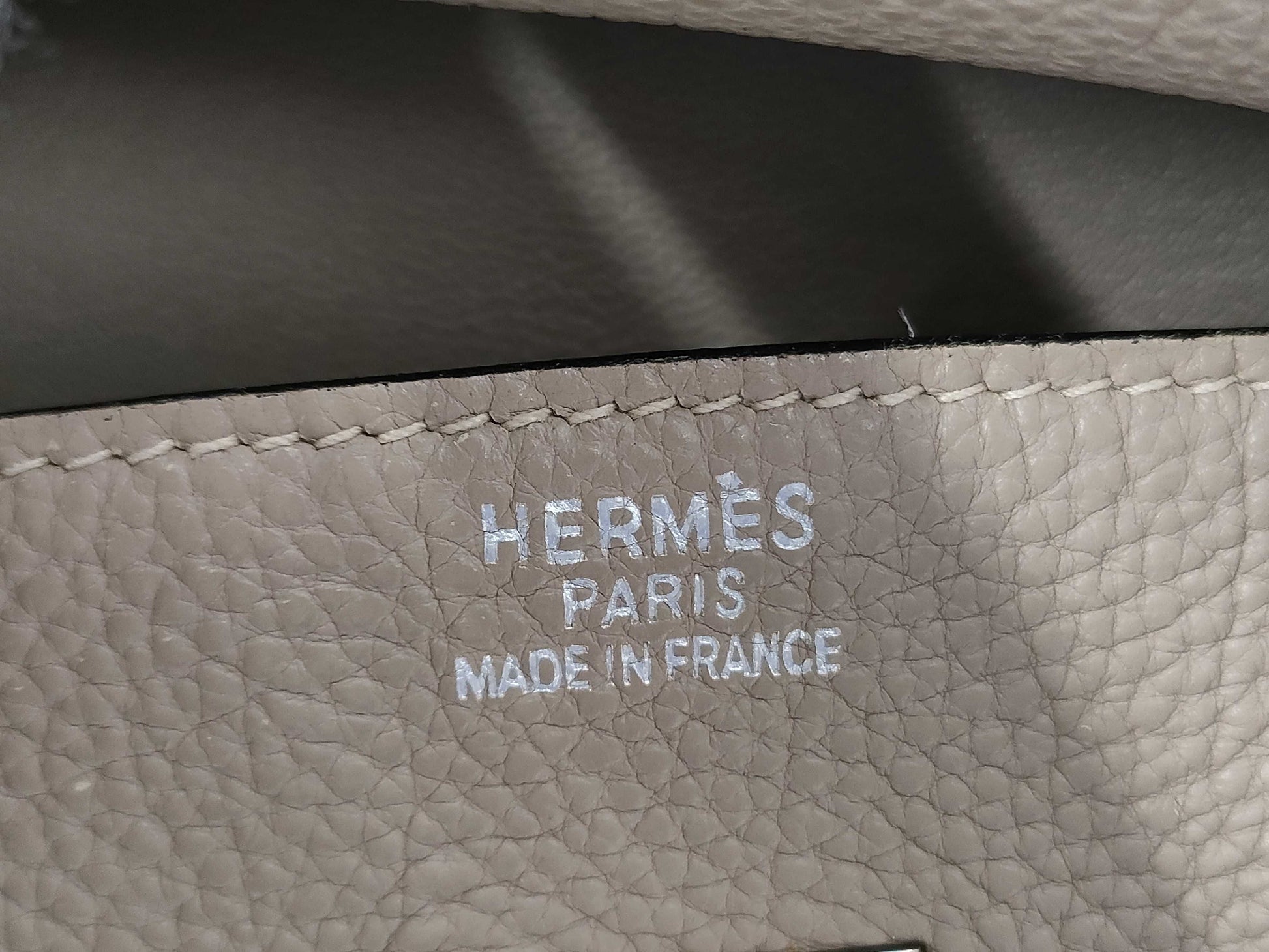 HERMES Birkin 35 □J Greige Handbag