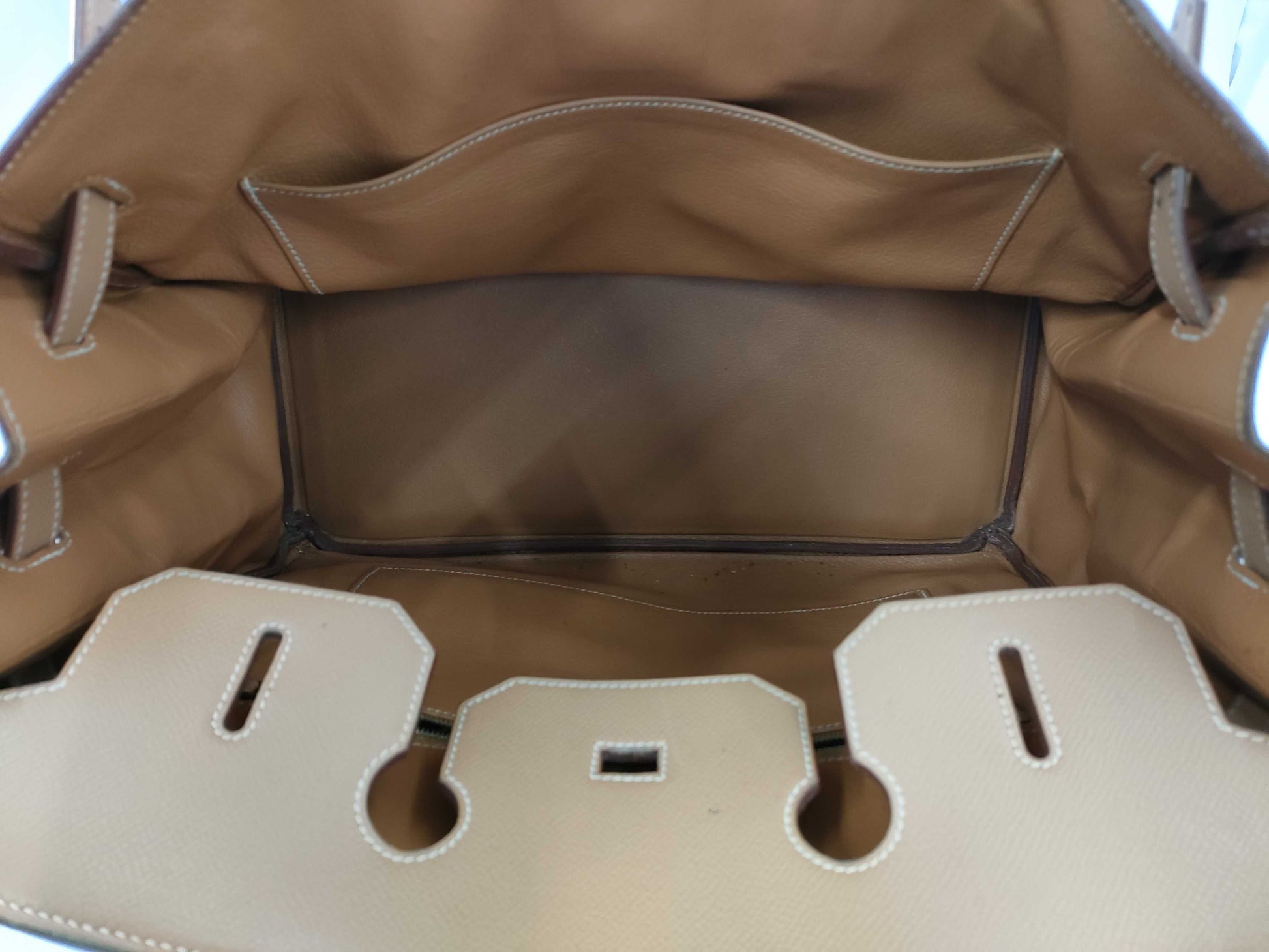 HERMES Birkin 35 □C Brown Handbag